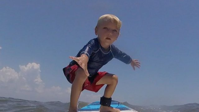 surfing at 5 years old!