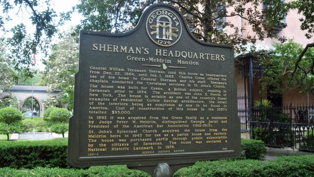 Historic Marker in front of the Green-Meldrim House