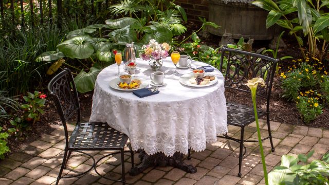 Breakfast in the Garden Courtyard at The Kehoe House