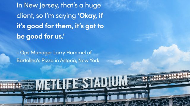 Metlife Stadium is one of our major sports partners