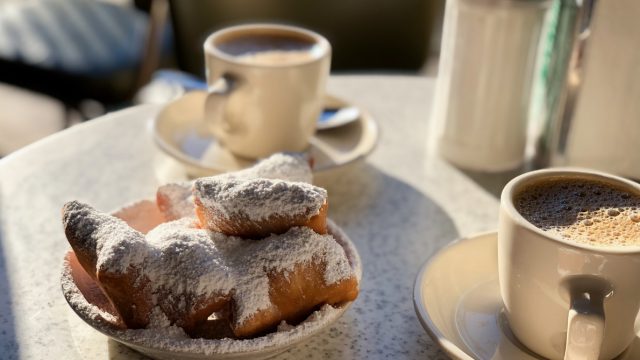 coffee and beignets