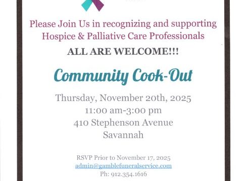 November 20 Community Cook Out