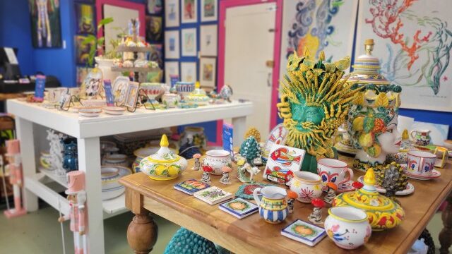 Imported Sicilian Pottery, Tapestry, and Local Artist