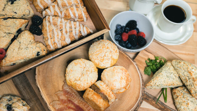 Handmade Gourmet Scones in a Variety of Sweet & Savory.