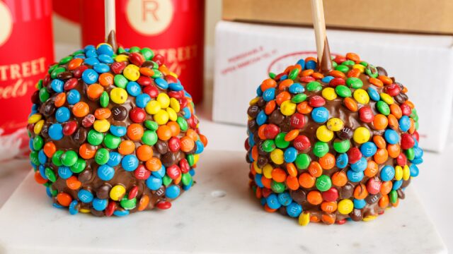 Gourmet Chocolate Caramel Apples with M&M's