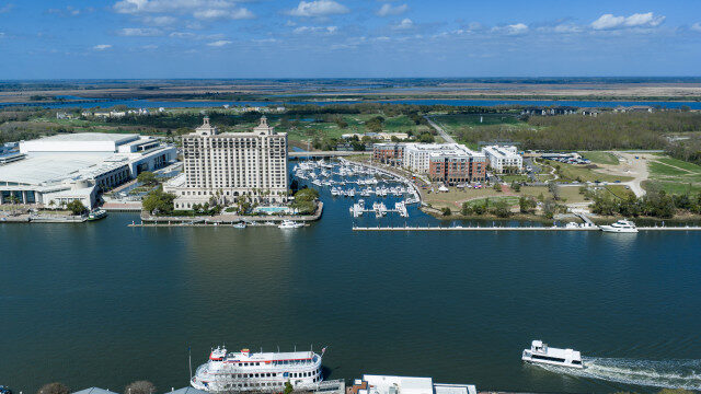 Drone view of IGY Savannah Harbor Marina